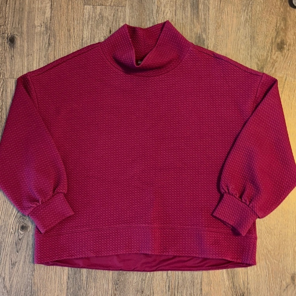 CALIA by Carrie Underwood Cloud Extended Neck Pullover Burgundy Sweater Sz 1X